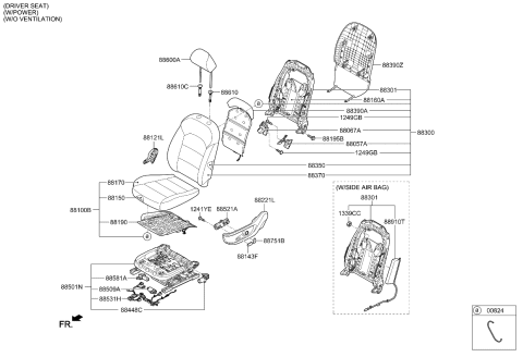 2020 Kia Cadenza Seat-Front Diagram 2