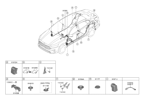 2020 Kia Cadenza Wiring Harness-Floor Diagram