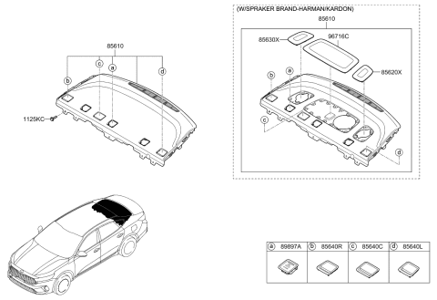 2020 Kia Cadenza Rear Package Tray Diagram