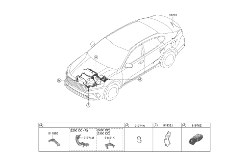 2020 Kia Cadenza Cable Assembly-T/LID Rel Diagram for 81280F6510