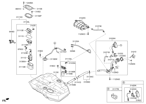 2020 Kia Cadenza Fuel System Diagram 1