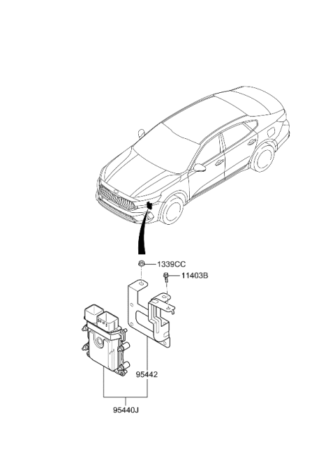 2020 Kia Cadenza T/M Control Unit Diagram for 954404GCF0