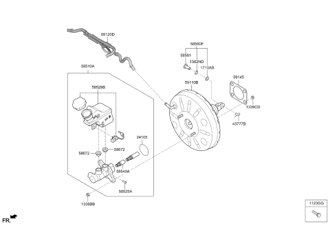 2020 Kia Cadenza Reservoir-Master CYL Diagram for 58529F6500