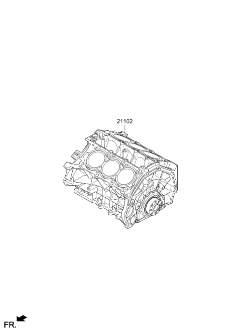 2020 Kia Cadenza Short Engine Assy Diagram