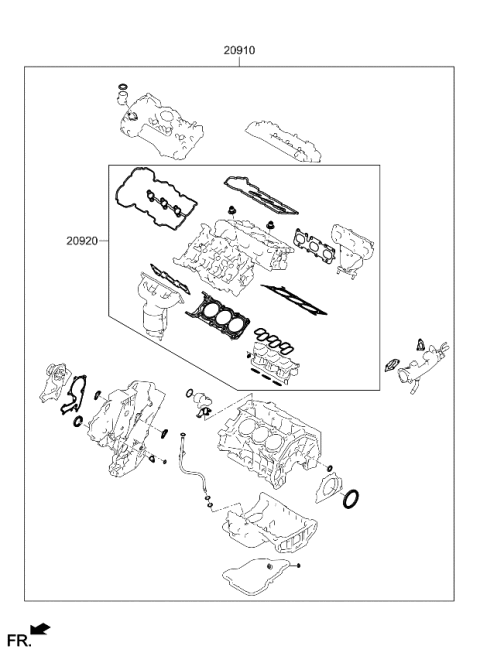 2020 Kia Cadenza Engine Gasket Kit Diagram