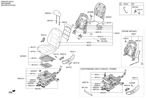 2020 Kia Cadenza Front Left Sab Module Assembly Diagram for 88910F6000