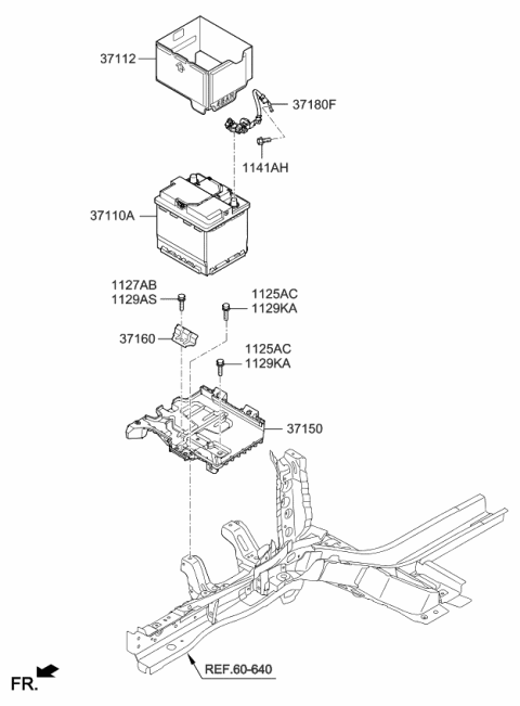 2020 Kia Rio Tray Assembly-Battery Diagram for 37150H8600