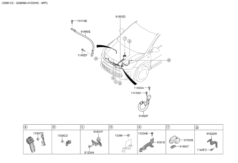 2020 Kia Rio Wiring Assembly-Engine Ground Diagram for 91860H9120