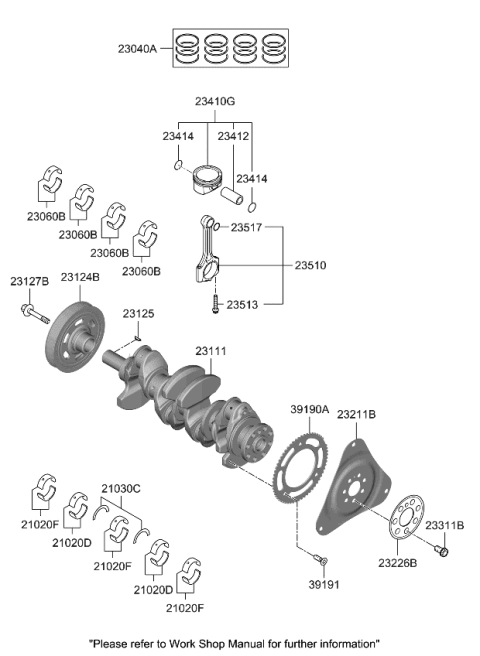 2020 Kia Rio BUSHING-Con Rod Diagram for 235172M000