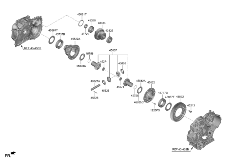 2018 Kia Rio GEAR SET-DIFFERENTIA Diagram for 458372F050