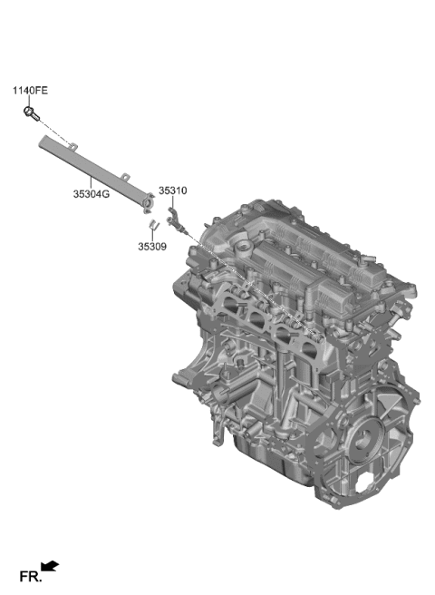 2020 Kia Rio Injector Assy-Fuel Diagram for 353102M327