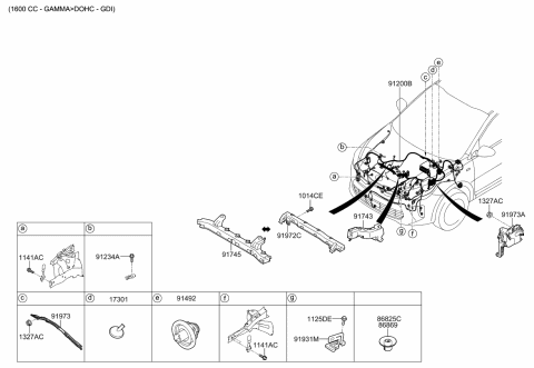 2020 Kia Rio Wiring Assembly-Front Diagram for 91205H9510
