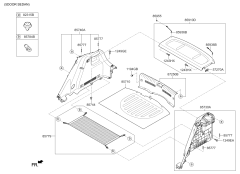 2020 Kia Rio Hook Assembly-Luggage Net Diagram for 85796H8000