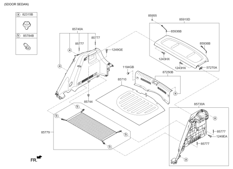 2020 Kia Rio Hinge Bracket-Center Diagram for 85933H8000