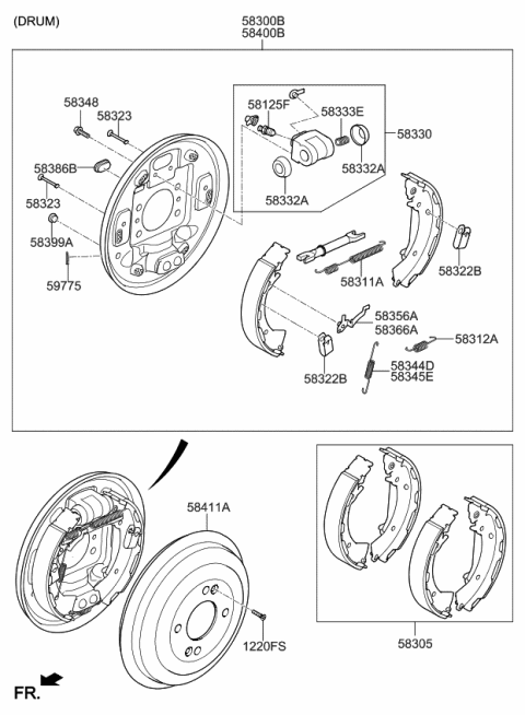 2018 Kia Rio Spring-Wheel Cylinder Diagram for 5833311000