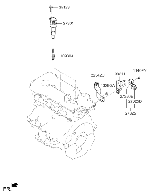 2020 Kia Rio Spark Plug Assembly Diagram for 1884610061