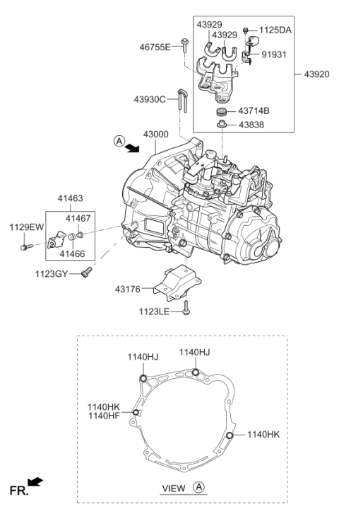 2018 Kia Rio Bracket Assembly-Shift Cable Diagram for 4392032203