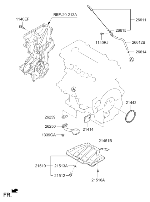 2020 Kia Rio Belt Cover & Oil Pan Diagram 1