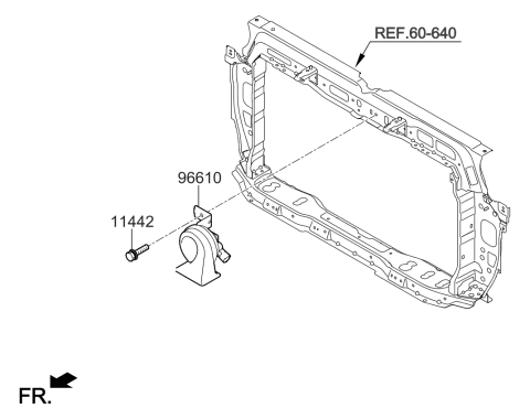 2020 Kia Rio Horn Assembly-Low Pitch Diagram for 96611H8200