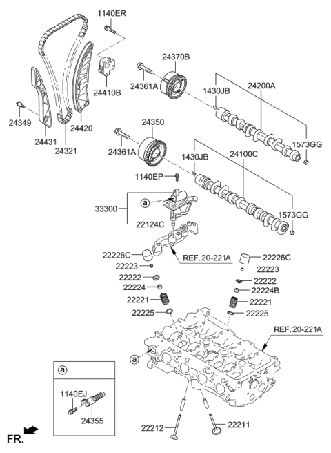 2020 Kia Rio Camshaft & Valve Diagram 1