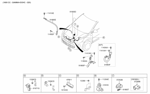 2018 Kia Rio Cap-BATT(+) Diagram for 91970H9100