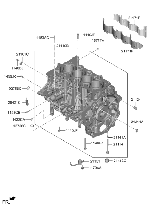 2018 Kia Rio Insert-Water Jacket Diagram for 211712M110