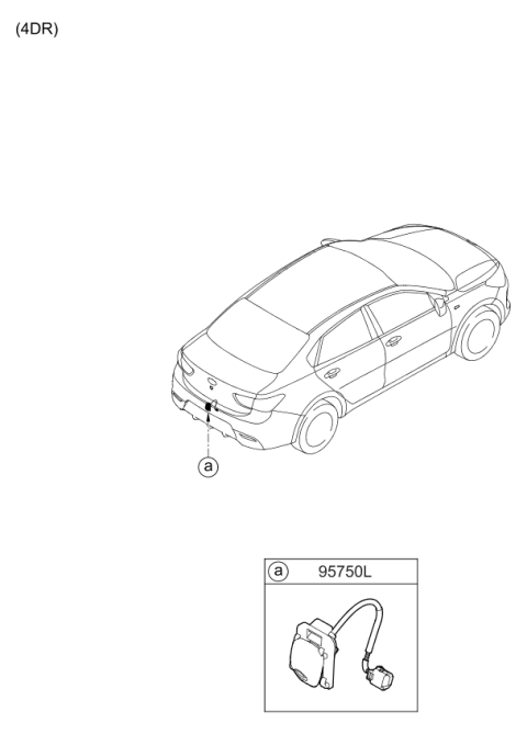 2019 Kia Rio Camera Assembly-Back View Diagram for 95760H9000UD