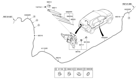 2018 Kia Rio Rear Wiper & Washer Diagram