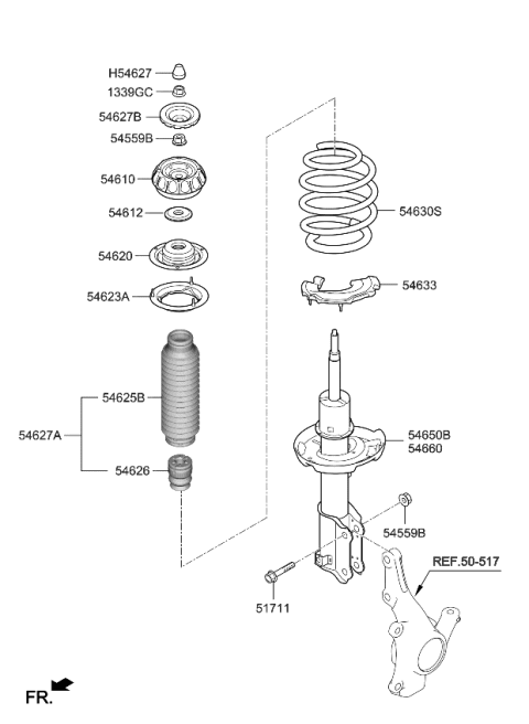 2020 Kia Rio Spring & Strut-Front Diagram