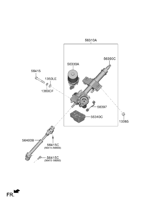 2018 Kia Rio Steering Column & Shaft Diagram