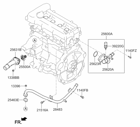 2018 Kia Rio Coolant Pipe & Hose Diagram 1