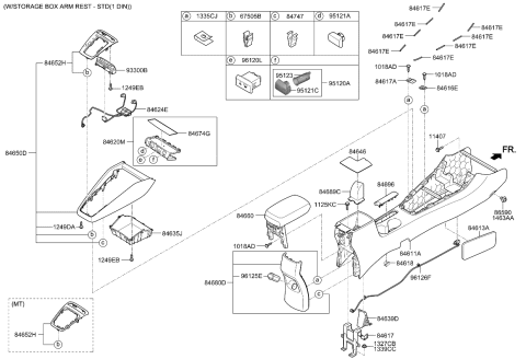 2020 Kia Rio Mat-Rear Console Tray Diagram for 84646H9000