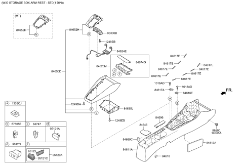 2018 Kia Rio Console Diagram 1