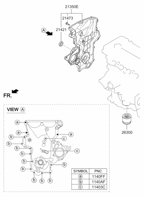 2019 Kia Rio Front Case & Oil Filter Diagram 1