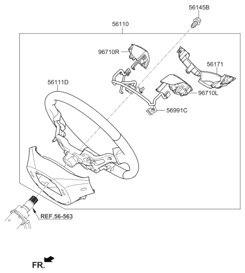 2020 Kia Rio Switch Assembly-STRG Rem Diagram for 96720H8110