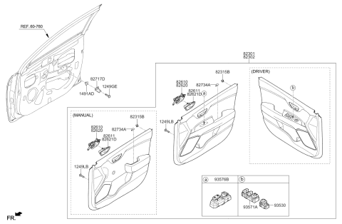 2019 Kia Rio Trim-Front Door Diagram