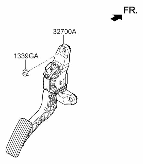 2019 Kia Rio Pedal Assembly-Accelerator Diagram for 32700F2100