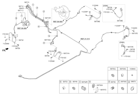 2020 Kia Rio Clip Diagram for 58755F2500