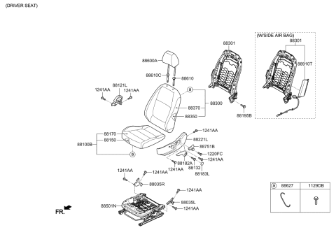 2018 Kia Rio Pad Assembly-Front Seat Diagram for 88350H9020