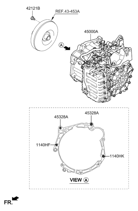 2018 Kia Rio Transaxle Assy-Auto Diagram 1