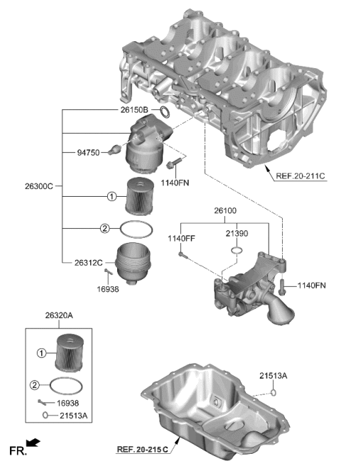 2019 Kia Rio Front Case & Oil Filter Diagram 2