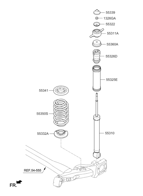 2020 Kia Rio Shock Absorber Assembly Diagram for 55310H9000