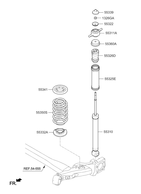 2020 Kia Rio Rear Spring & Strut Diagram