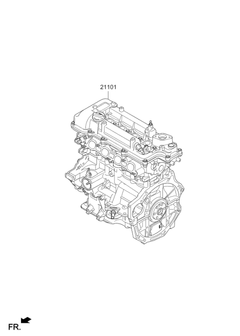 2020 Kia Rio Engine Assembly-Sub Diagram for 17ZG12BX00