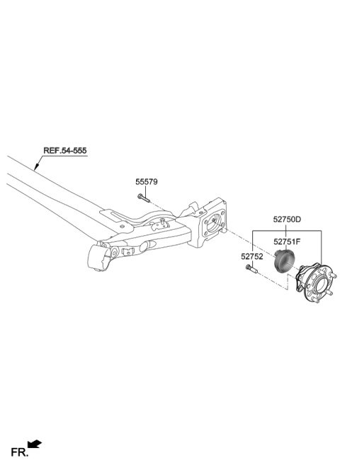 2018 Kia Rio Rear Bearing Hub Unit Diagram for 52750F9100