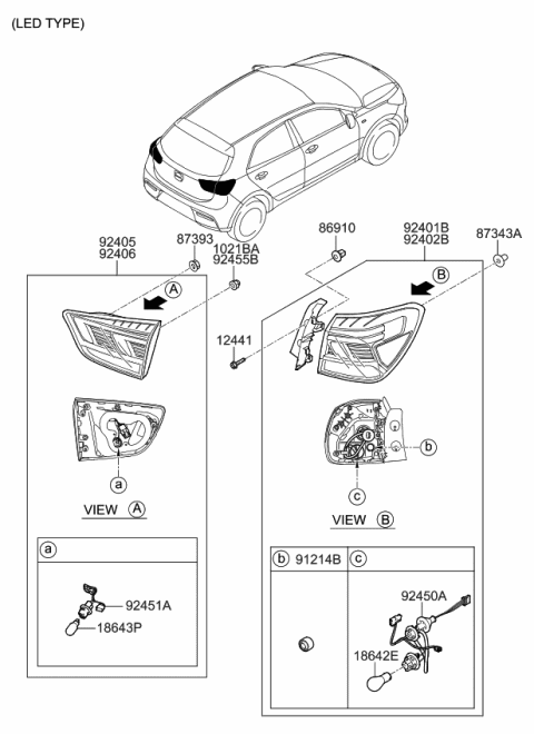 2019 Kia Rio Rear Combination Lamp Diagram 2