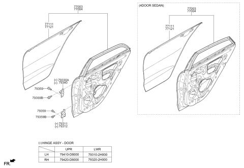2020 Kia Rio Panel-Rear Door Outer Diagram for 77121H8000