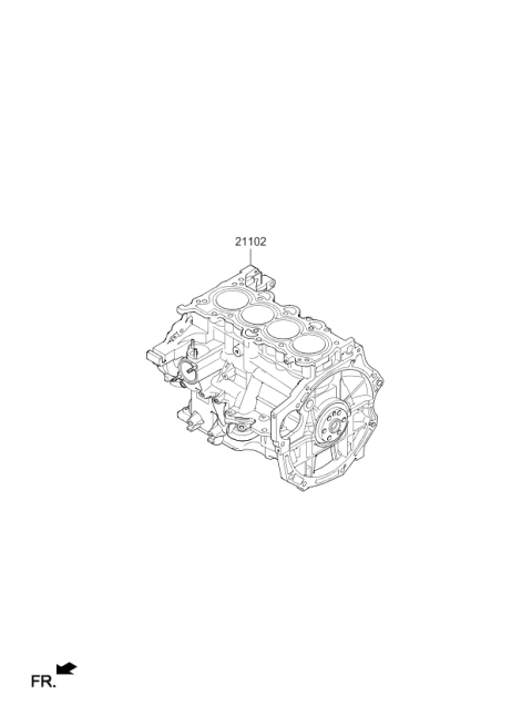 2020 Kia Rio Engine Assembly-Short Diagram for 36ZG22BX00