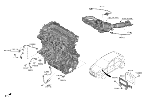 2018 Kia Rio Engine Ecm Control Module Diagram for 391002M008