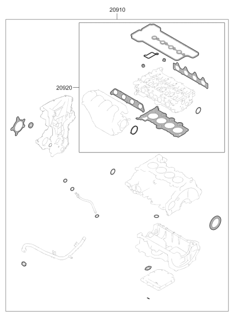 2019 Kia Rio Engine Gasket Kit Diagram 1